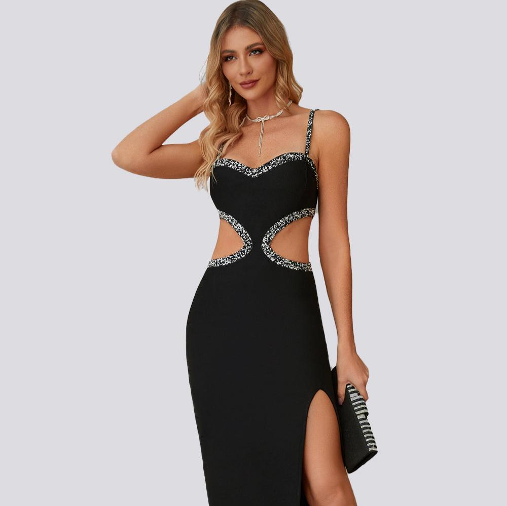 Lily Cutout Embellished Midi Dress - LE COLLET